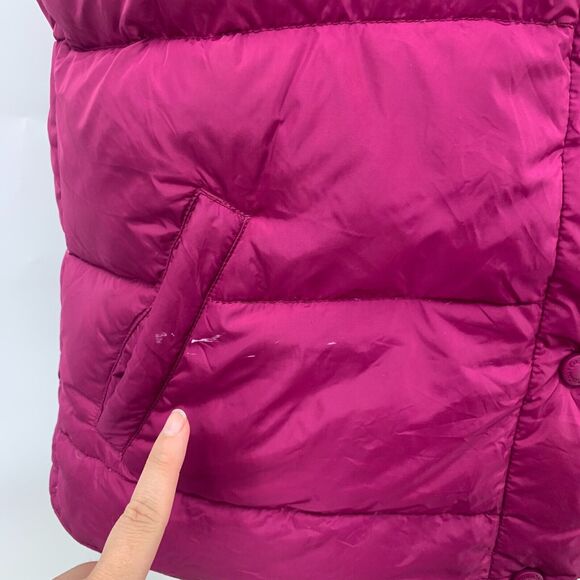 Cabelas Puffer Vest Womens S Small Bordeaux Goose Down Outdoor Snap Buttons - Picture 4 of 14